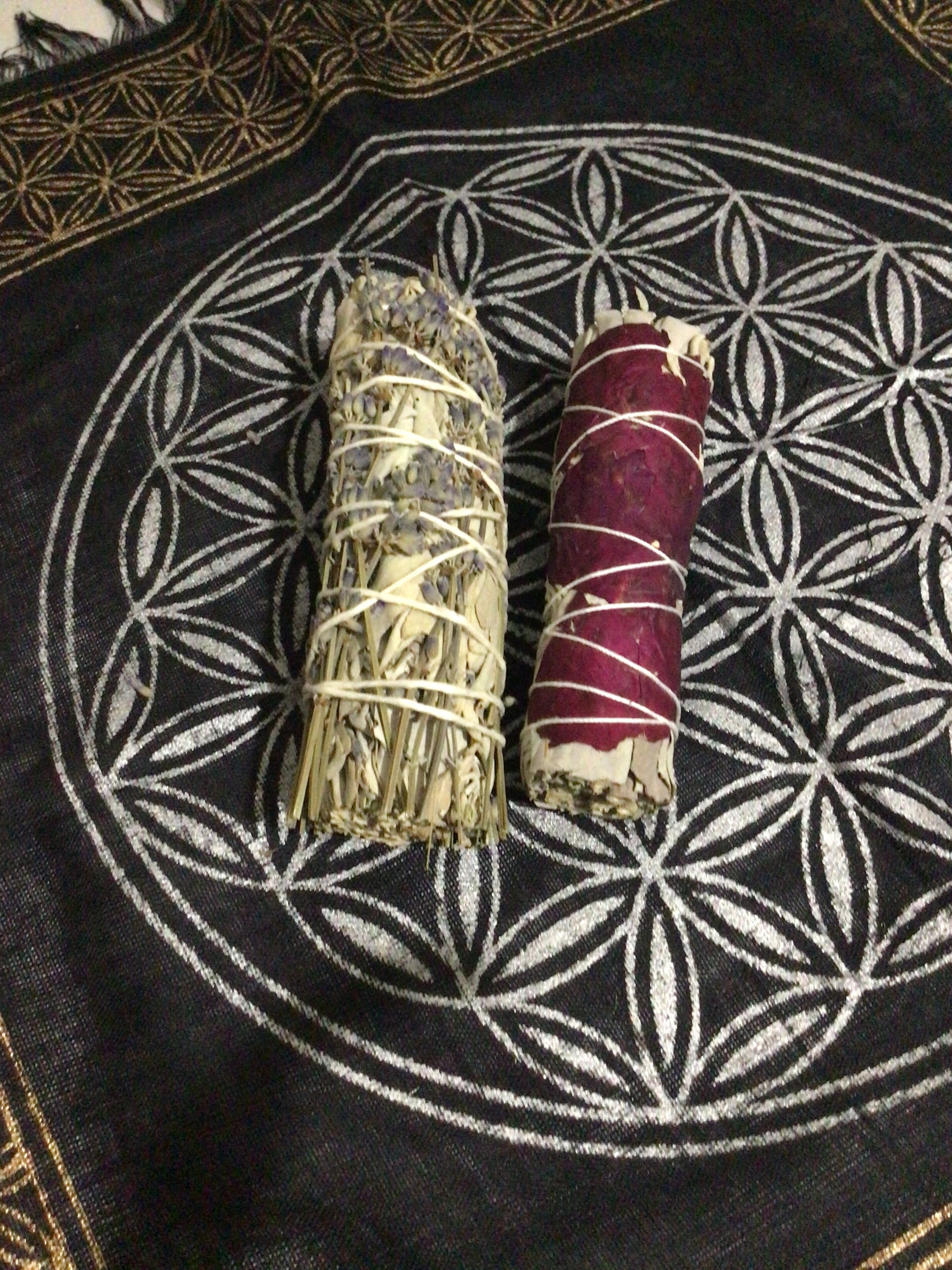 Lavender and white sage, Rose and white sage